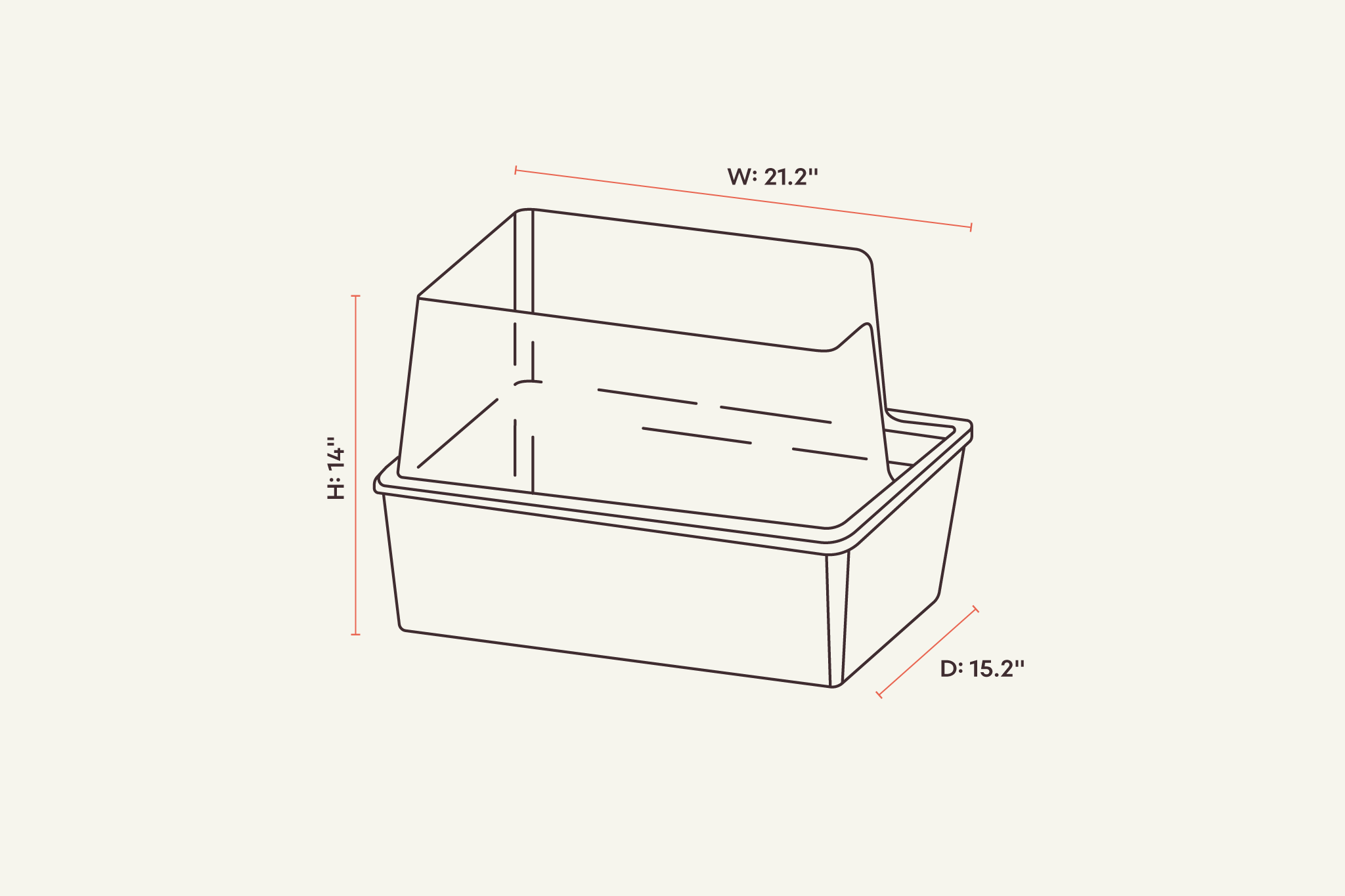Cubby Modern Cat Litter Box with High Walls