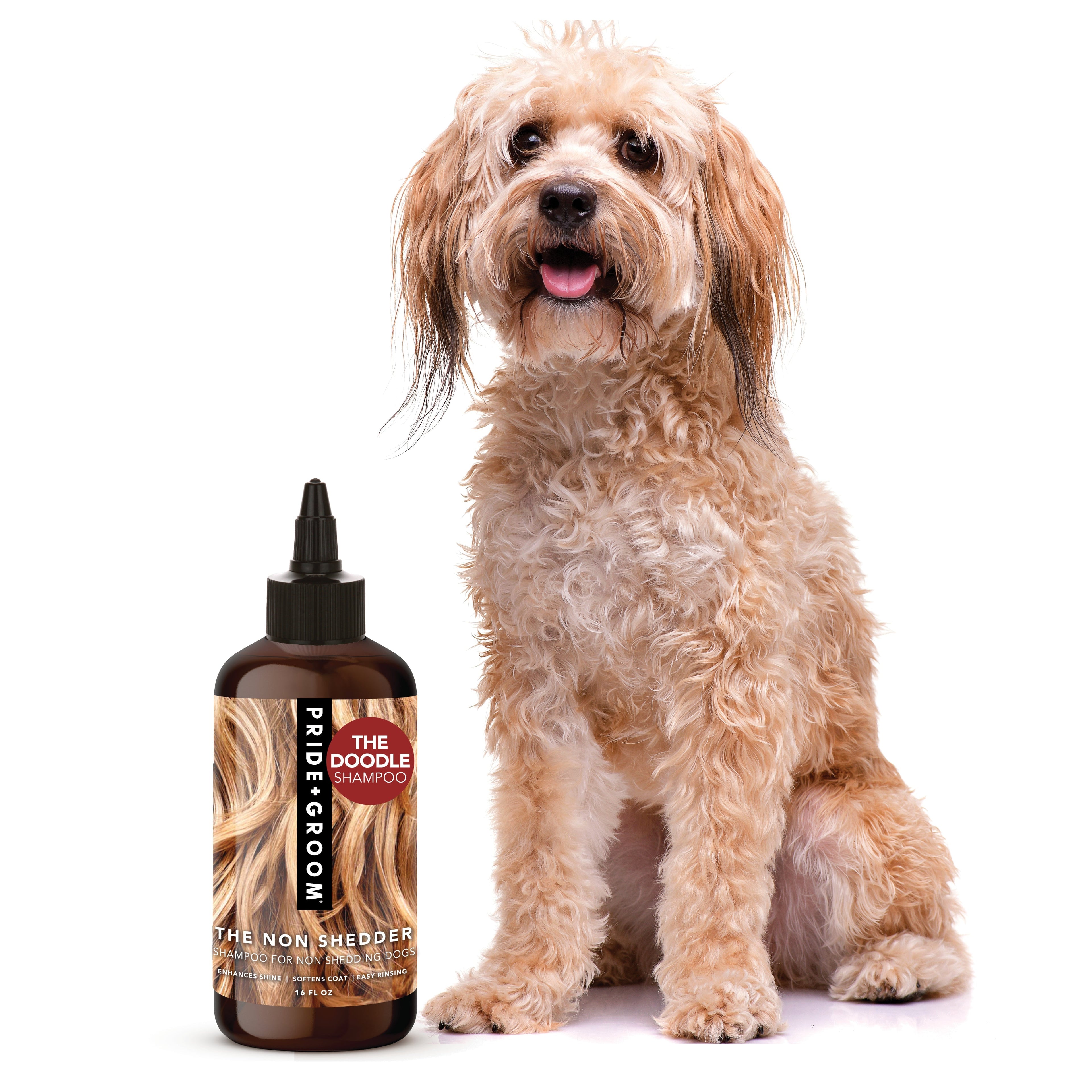 Pride + Groom THE NON SHEDDER Dog Shampoo — Hydrating, Detangling, Hypoallergenic Formula